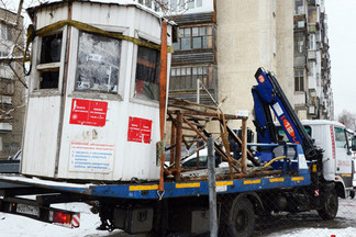 На Бакинских комиссаров ликвидирована незаконно установленная будка охраны