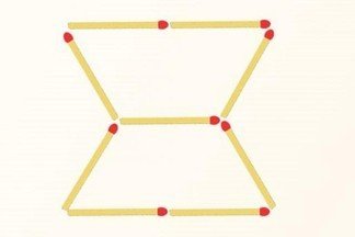 Переложите 2 спички так, чтобы осталось только 3 треугольника