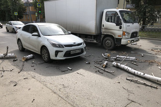 «Бревна полетели»: в Екатеринбурге на машину, ехавшую по дороге, рухнула сухая береза