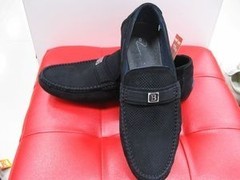  Обувь мужская ЭКОНОМАРКЕТ Мокасины мужские черные летние с перфорацией, замша, BROOMAN